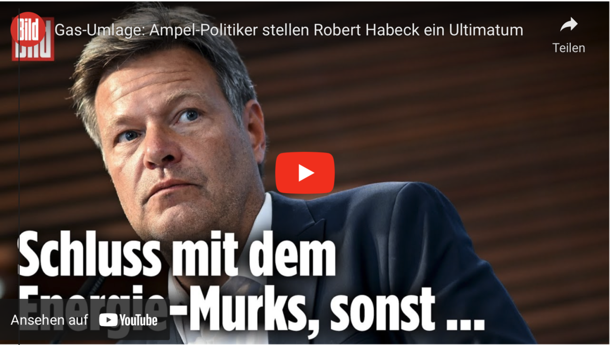 Gas-Umlage: Ampel-Politiker stellen Robert Habeck ein Ultimatum!