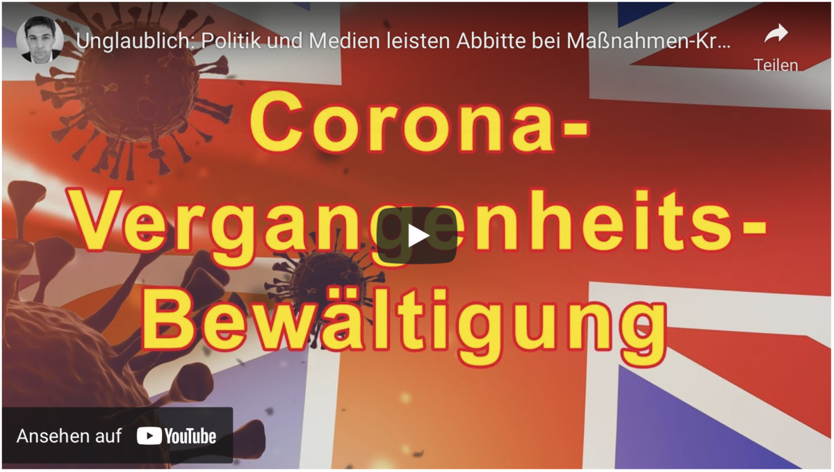 Unglaublich: Politik und Medien leisten Abbitte bei Maßnahmen-Kritikern – aber leider nur im Ausland!