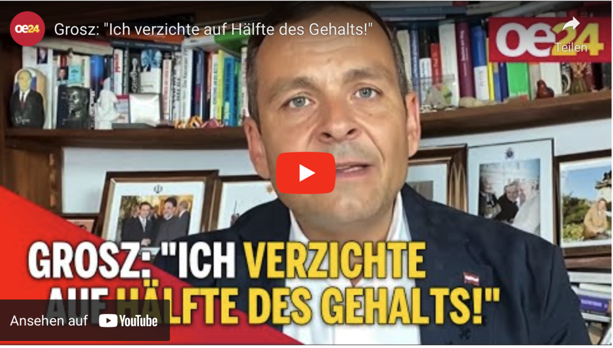 Grosz: „Ich verzichte auf Hälfte des Gehalts!“