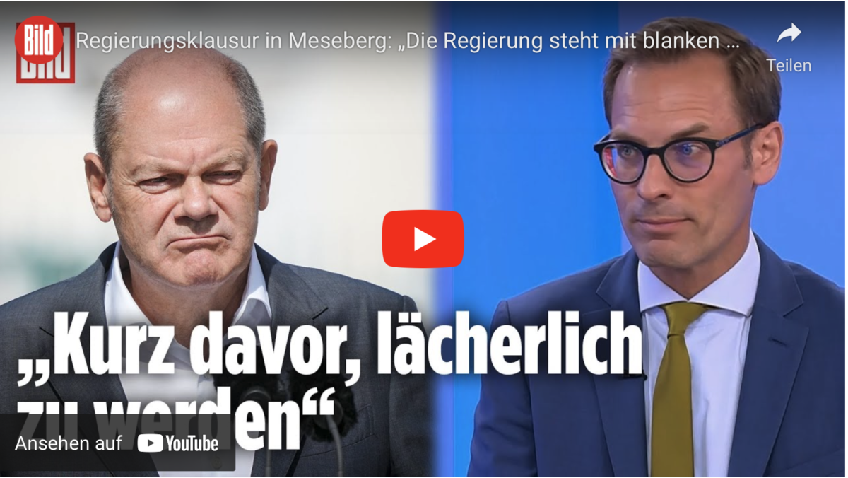 Regierungsklausur in Meseberg: „Die Regierung steht mit blanken Händen da“!