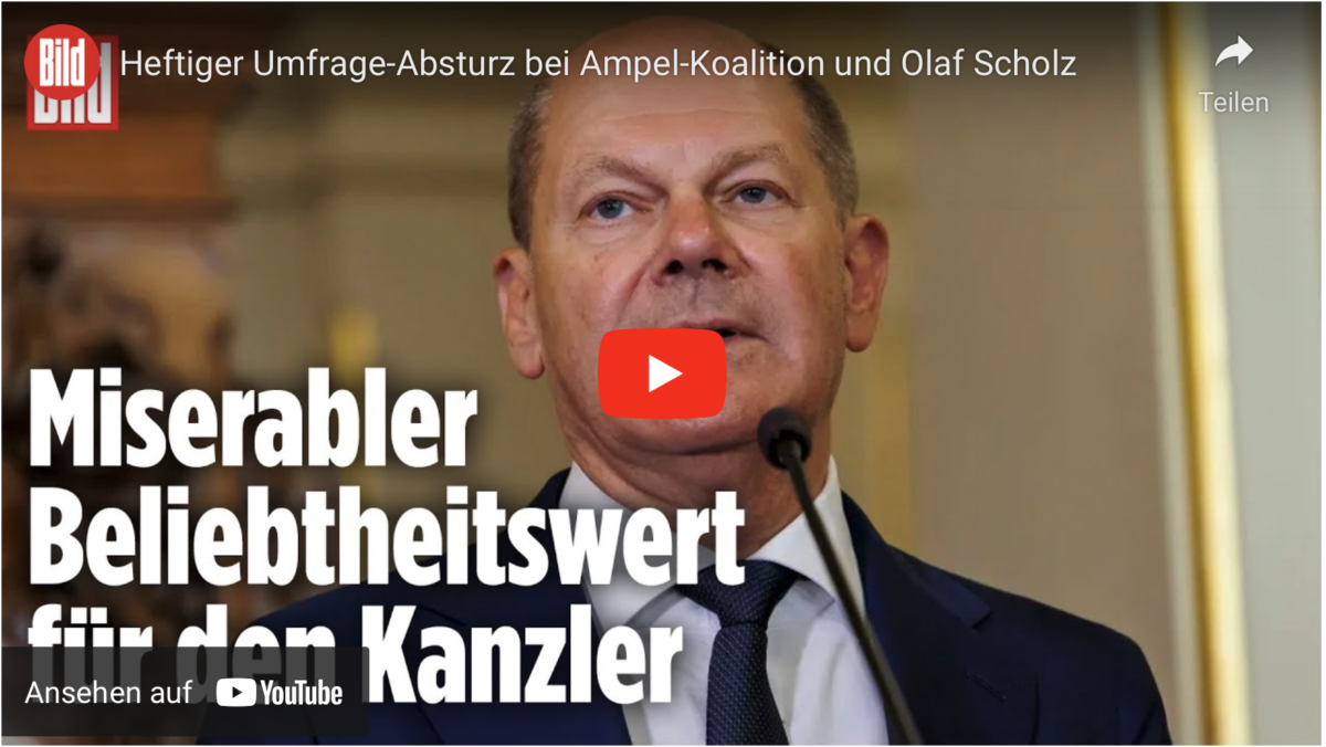 Heftiger Umfrage-Absturz bei Ampel-Koalition und Olaf Scholz!