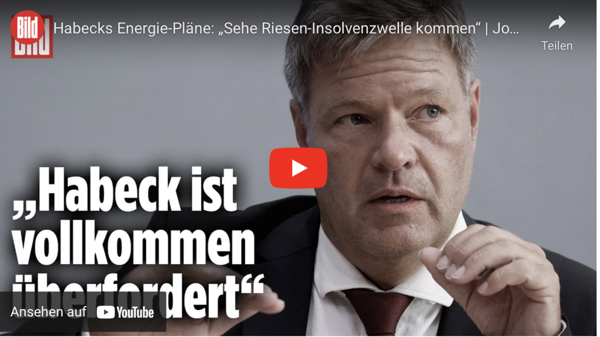Habecks Energie-Pläne: „Sehe Riesen-Insolvenzwelle kommen“!