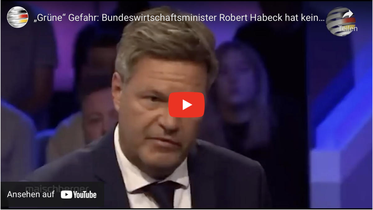 „Grüne“ Gefahr: Bundeswirtschaftsminister Robert Habeck hat keine Ahnung von Wirtschaft!