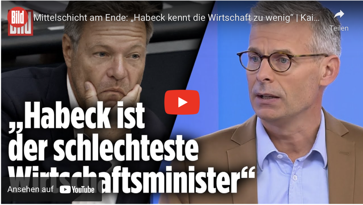 Mittelschicht am Ende: „Habeck kennt die Wirtschaft zu wenig“!