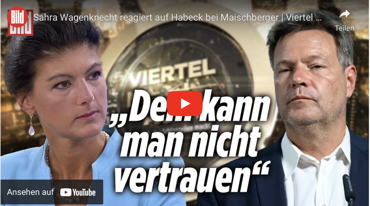 Sahra Wagenknecht reagiert auf Habeck bei Maischberger
