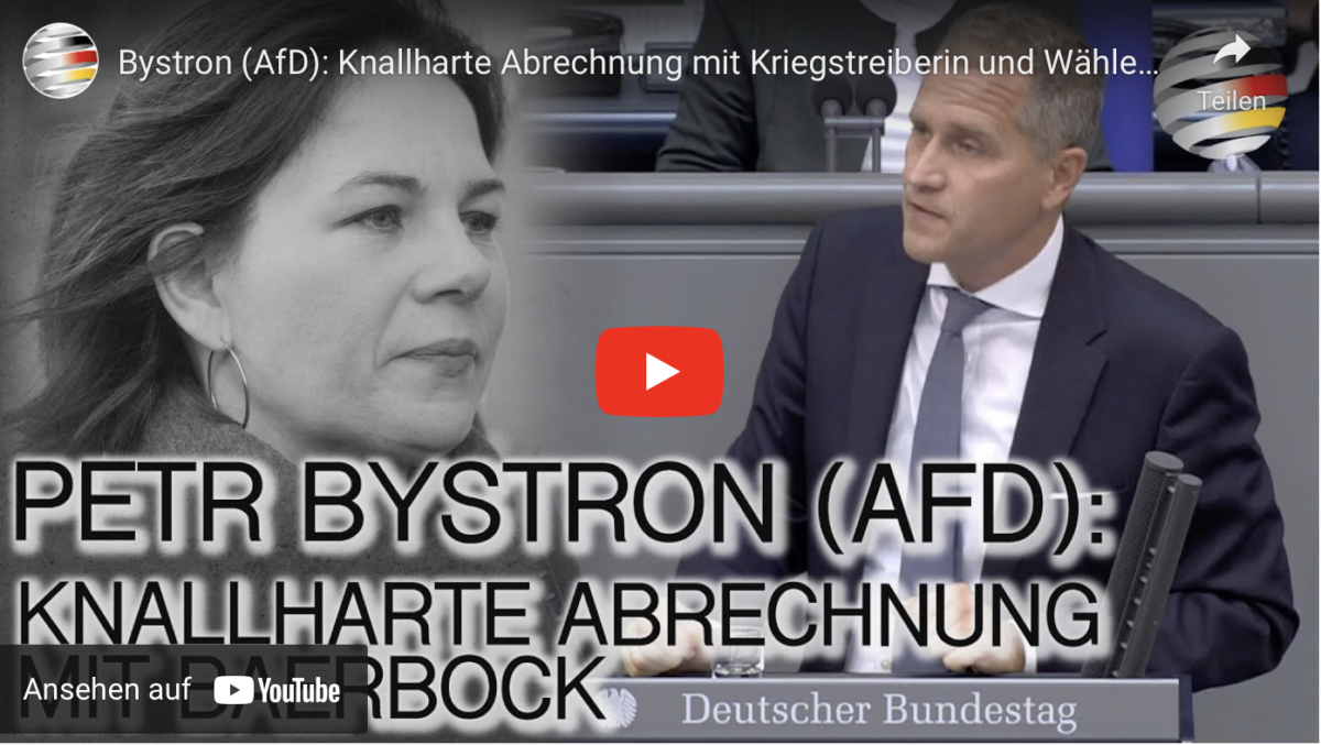 Bystron (AfD): Knallharte Abrechnung mit Kriegstreiberin und Wählerverachterin Baerbock