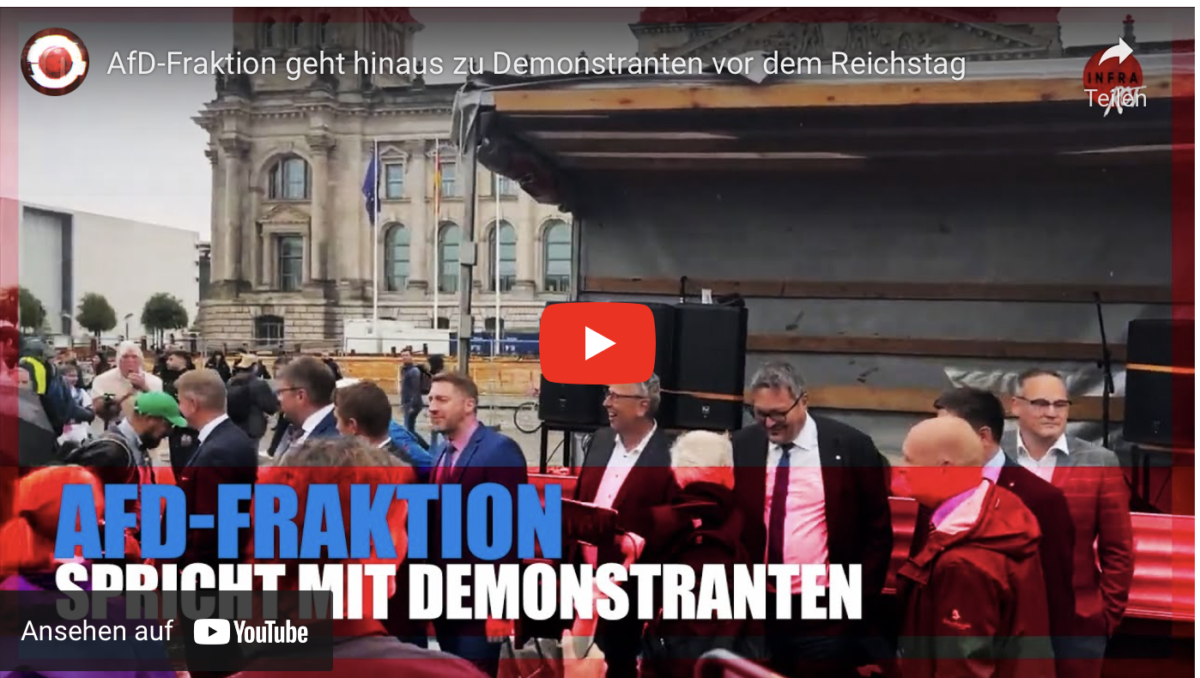 AfD-Fraktion geht hinaus zu Demonstranten vor dem Reichstag!