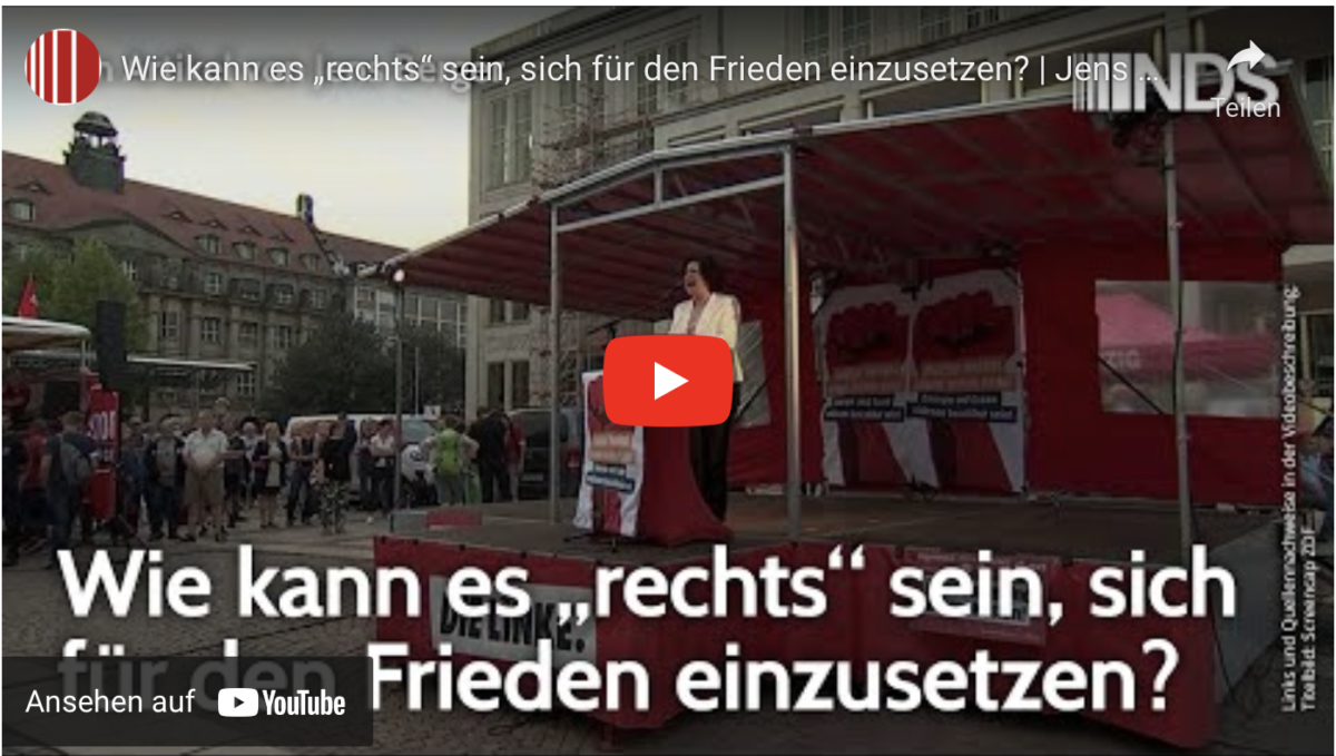 Wie kann es „rechts“ sein, sich für den Frieden einzusetzen?