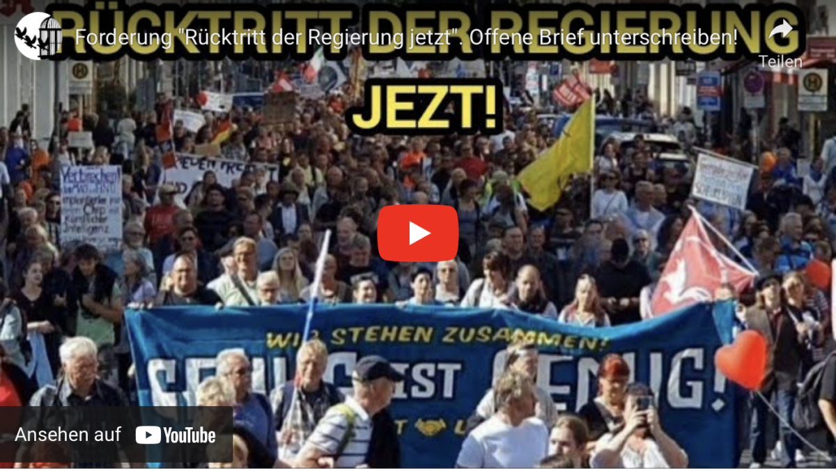Forderung „Rücktritt der Regierung jetzt“. Offene Brief unterschreiben!