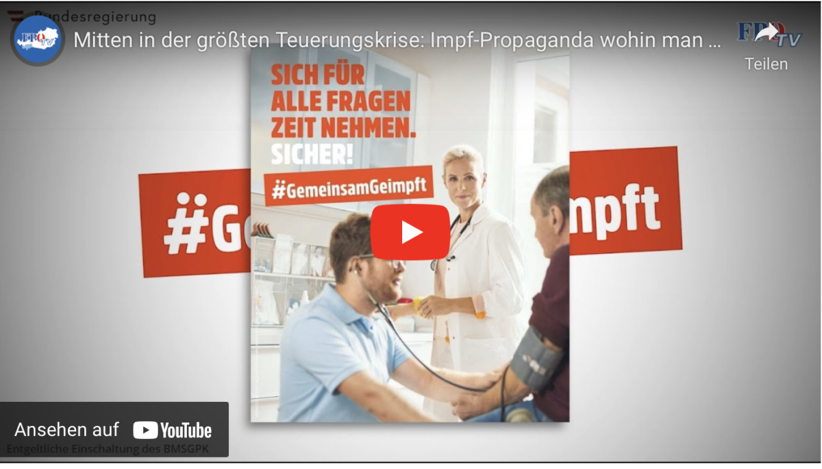 Mitten in der größten Teuerungskrise: Impf-Propaganda wohin man nur schaut!