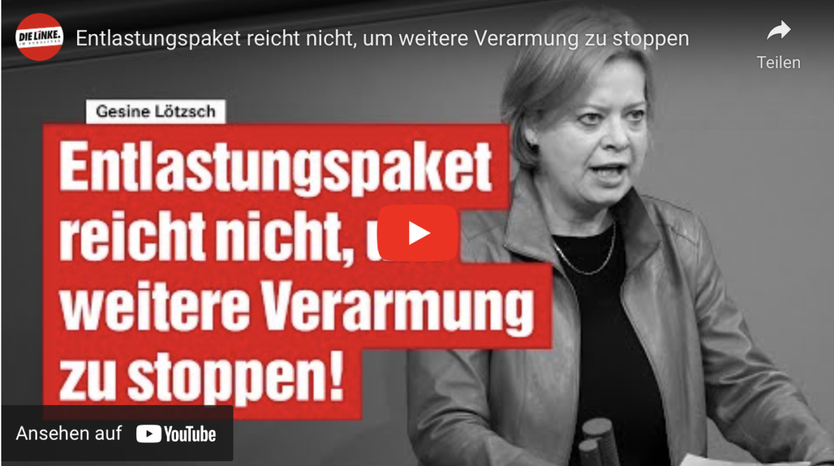 Entlastungspaket reicht nicht, um weitere Verarmung zu stoppen