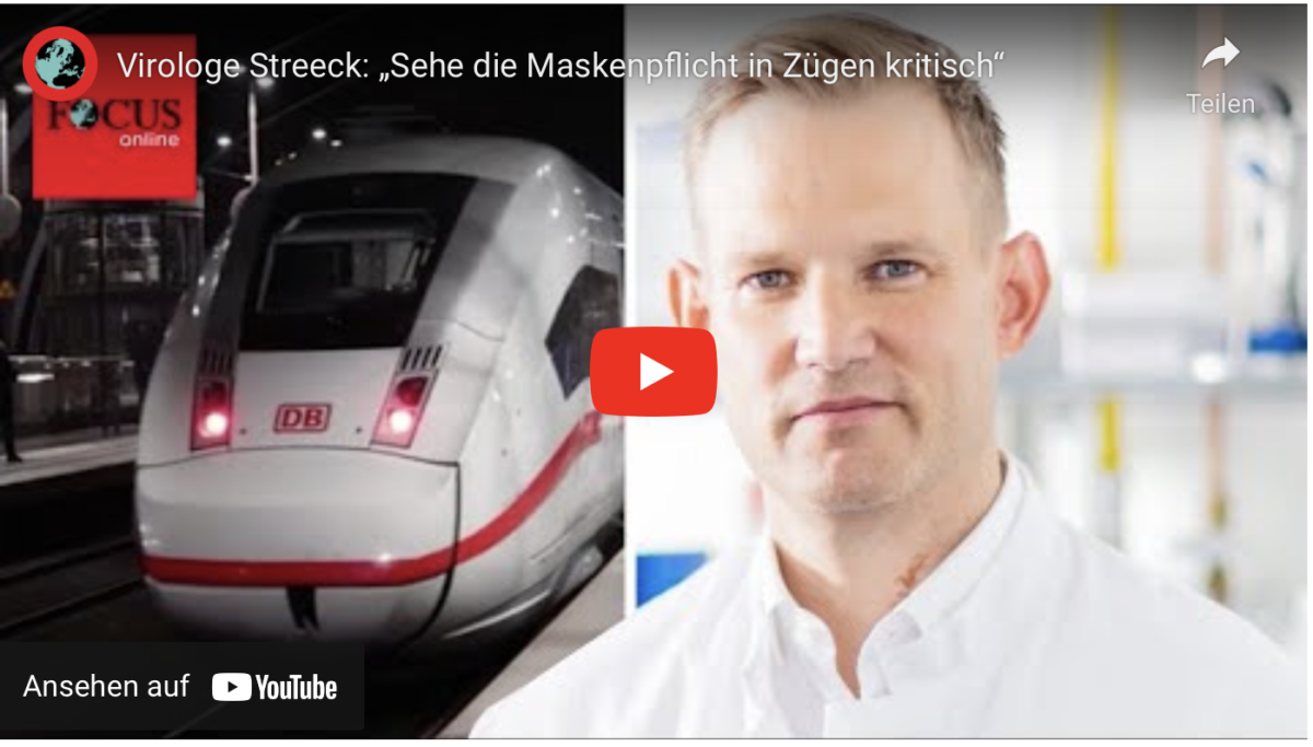 Virologe Streeck: „Sehe die Maskenpflicht in Zügen kritisch“!