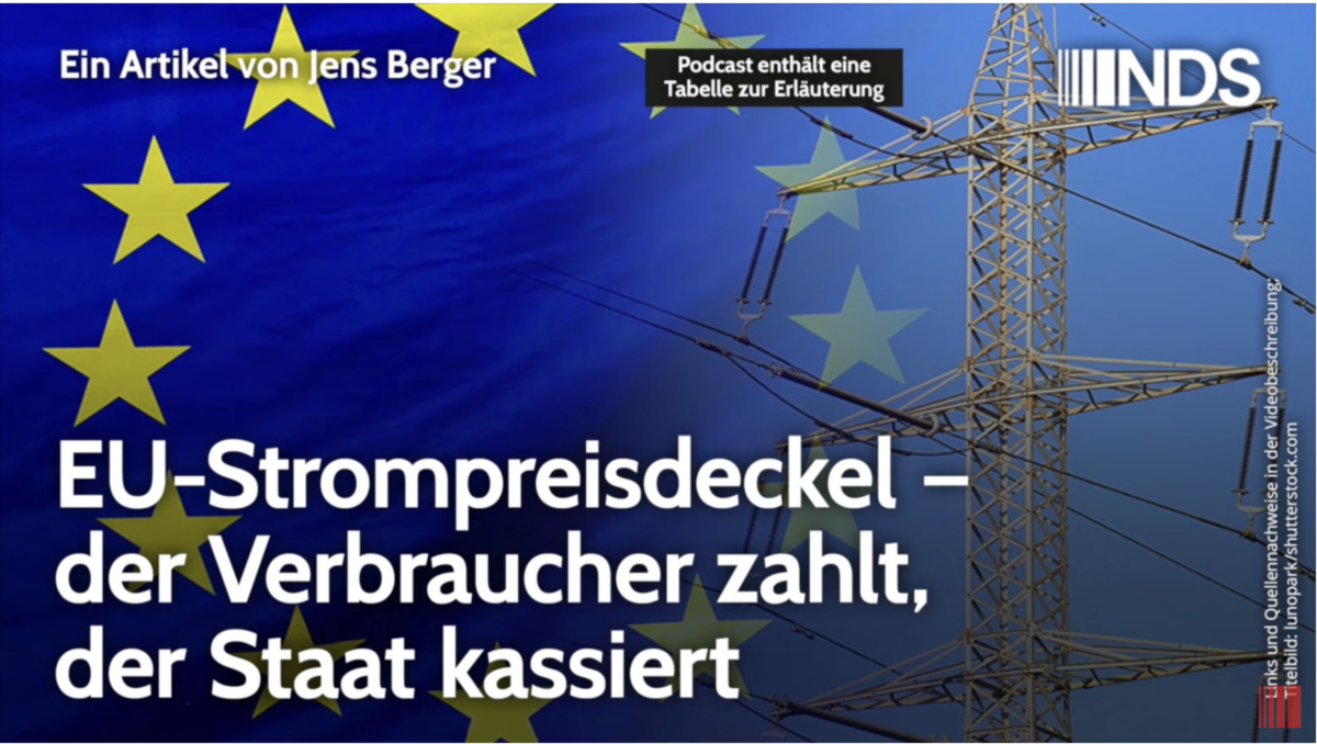 EU-Strompreisdeckel – der Verbraucher zahlt, der Staat kassiert