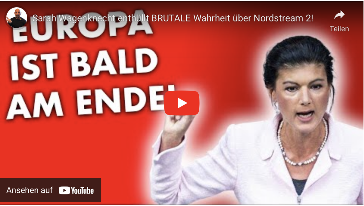 Sarah Wagenknecht enthüllt BRUTALE Wahrheit über Nordstream 2!