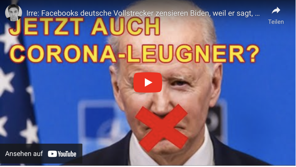 Irre: Facebooks deutsche Vollstrecker zensieren Biden, weil er sagt, dass die Pandemie vorbei ist!