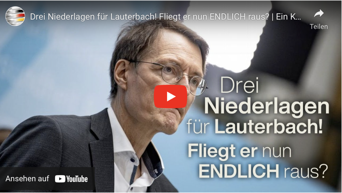 Drei Niederlagen für Lauterbach! Fliegt er nun ENDLICH raus?