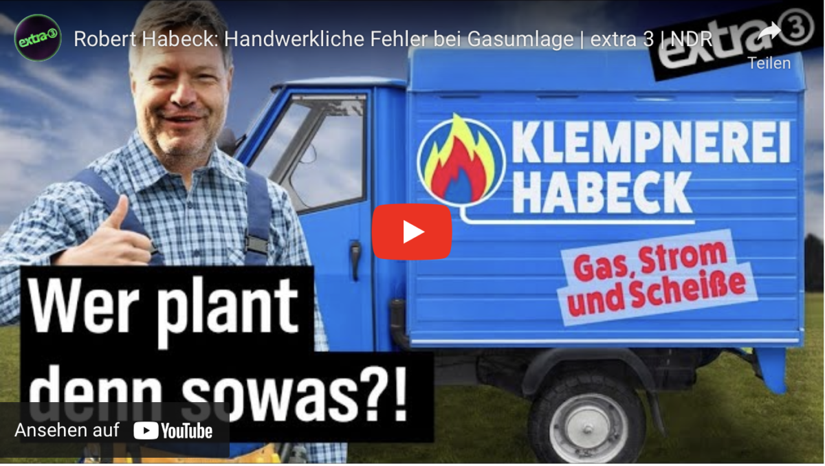 Robert Habeck: Handwerkliche Fehler bei Gasumlage!