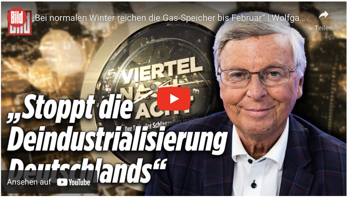„Bei normalen Winter reichen die Gas-Speicher bis Februar“!