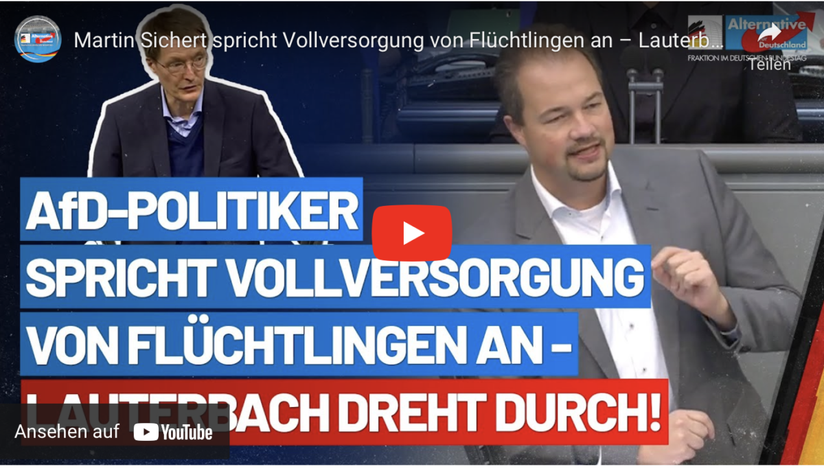 Martin Sichert spricht Vollversorgung von Flüchtlingen an – Lauterbach dreht durch!