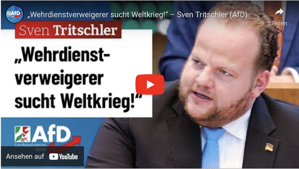 „Wehrdienstverweigerer sucht Weltkrieg!“