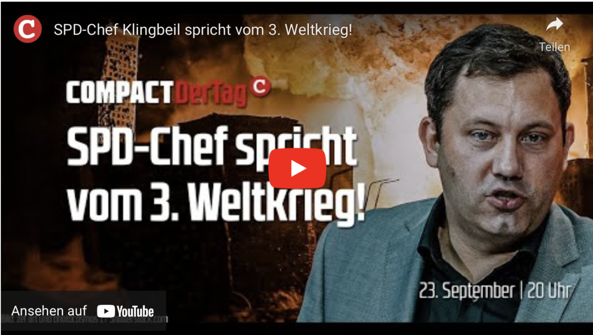 SPD-Chef Klingbeil spricht vom 3. Weltkrieg!