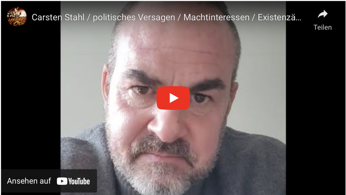Carsten Stahl / politisches Versagen / Machtinteressen / Existenzängste