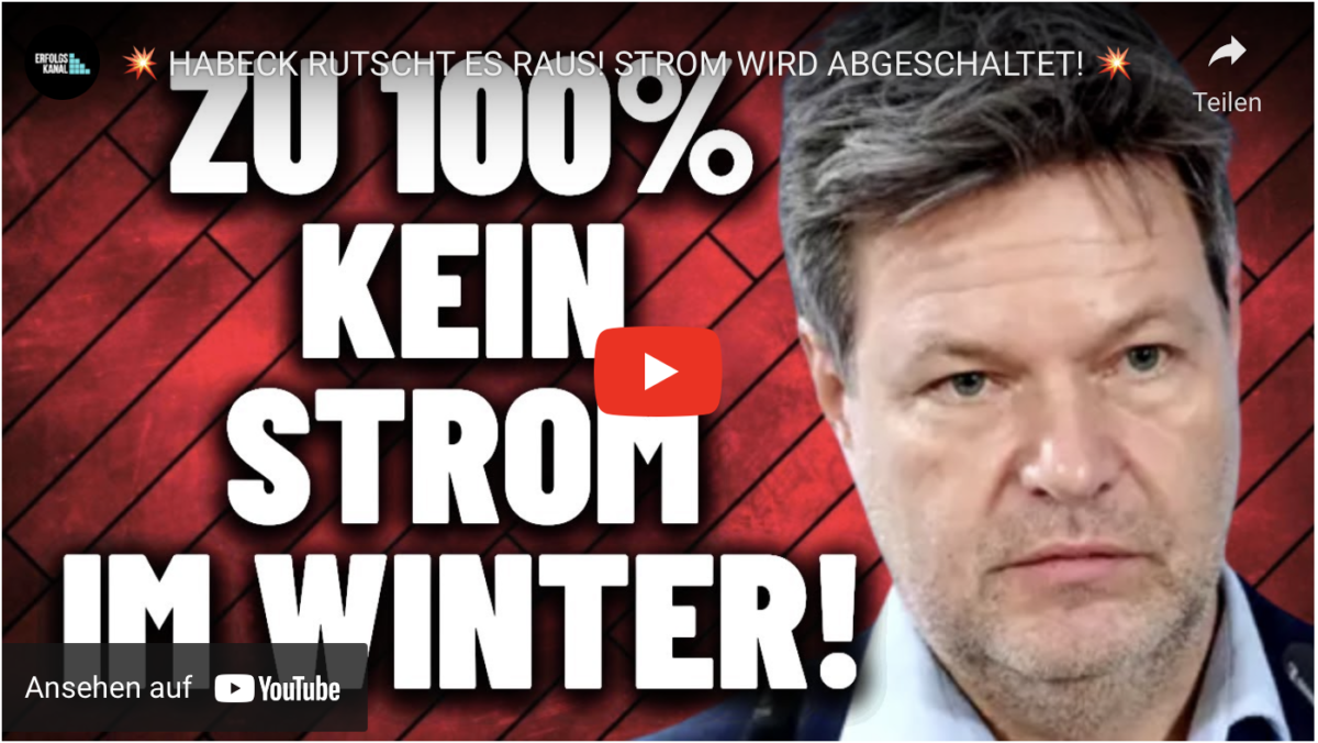 HABECK RUTSCHT ES RAUS! STROM WIRD ABGESCHALTET!