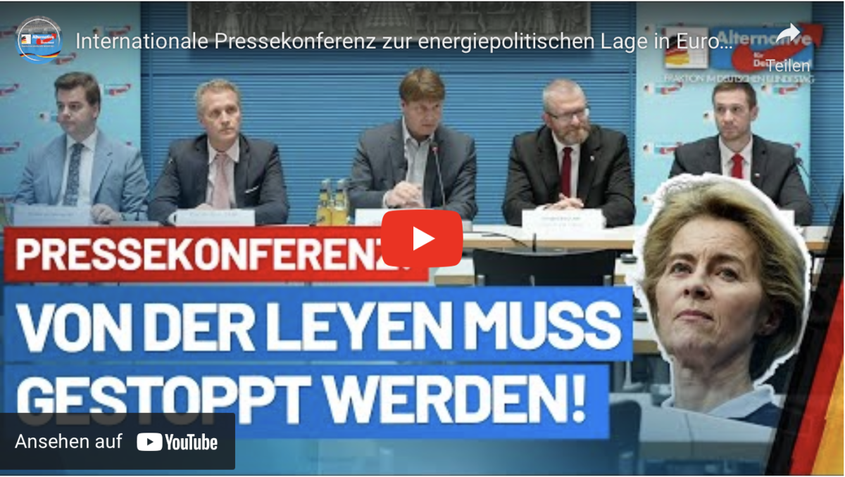 Internationale Pressekonferenz zur energiepolitischen Lage in Europa! Von der Leyen muss gestoppt werden!