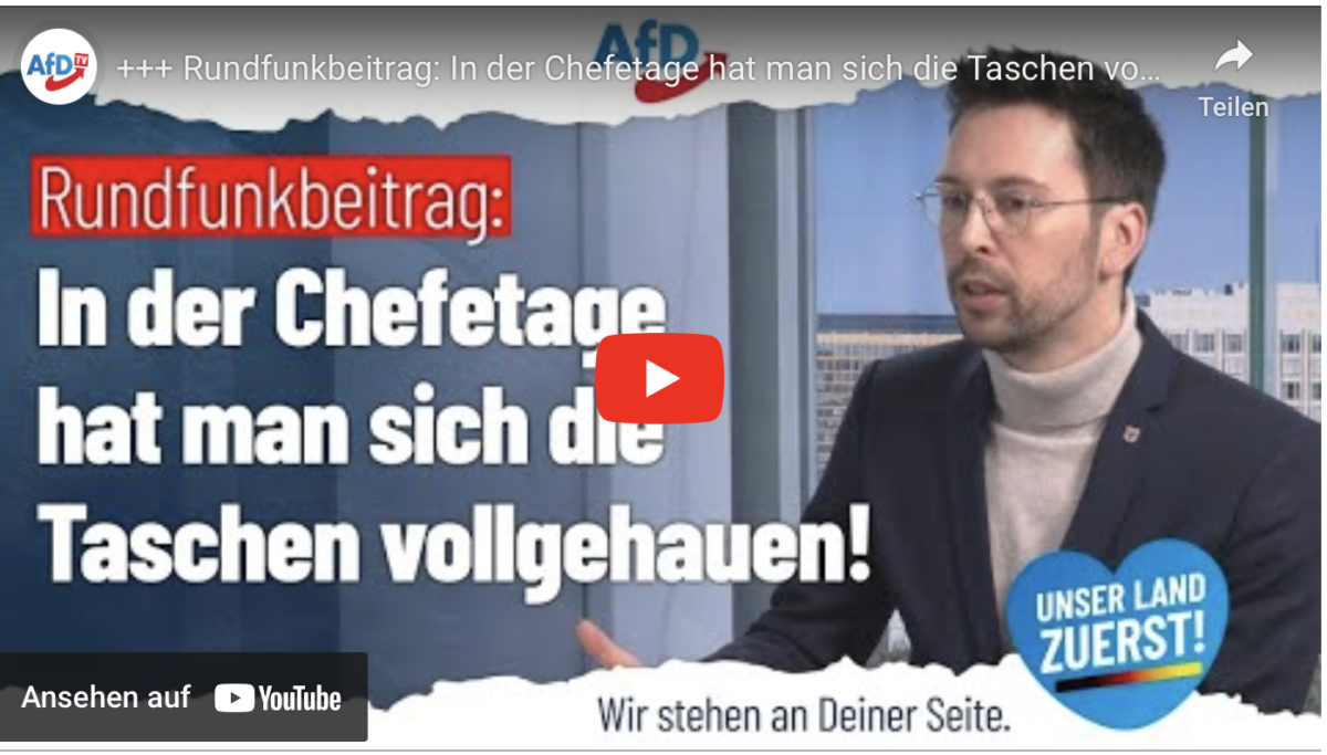 +++ Rundfunkbeitrag: In der Chefetage hat man sich die Taschen vollgehauen! +++