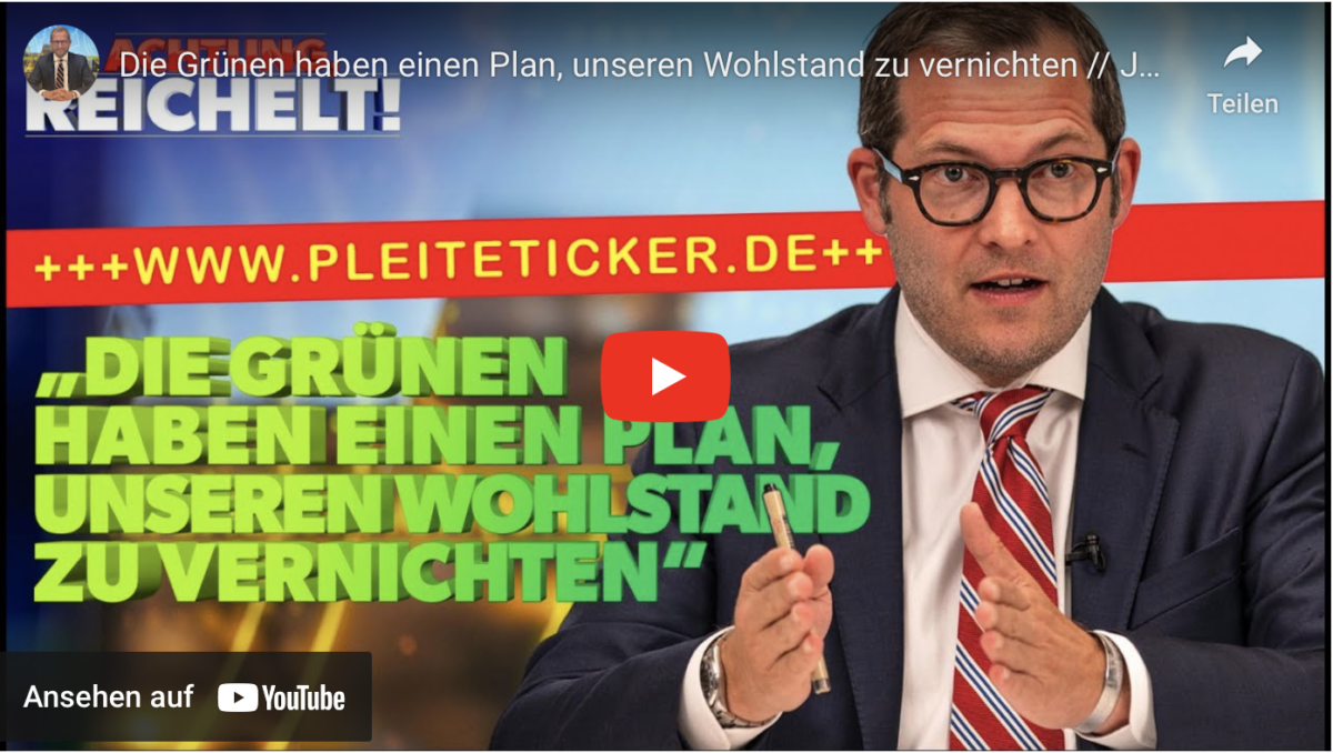 Die Grünen haben einen Plan, unseren Wohlstand zu vernichten – Jetzt online: www.pleiteticker.de!