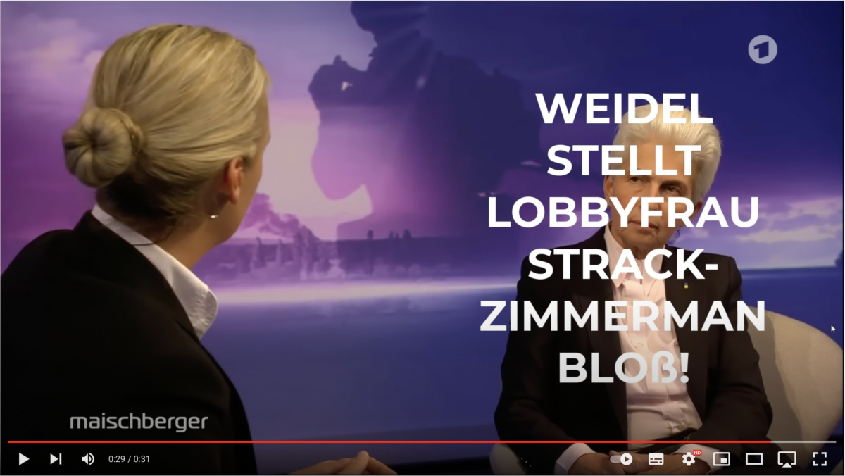 Weidel stellt Lobbyfrau Strack-Zimmerman bloß!