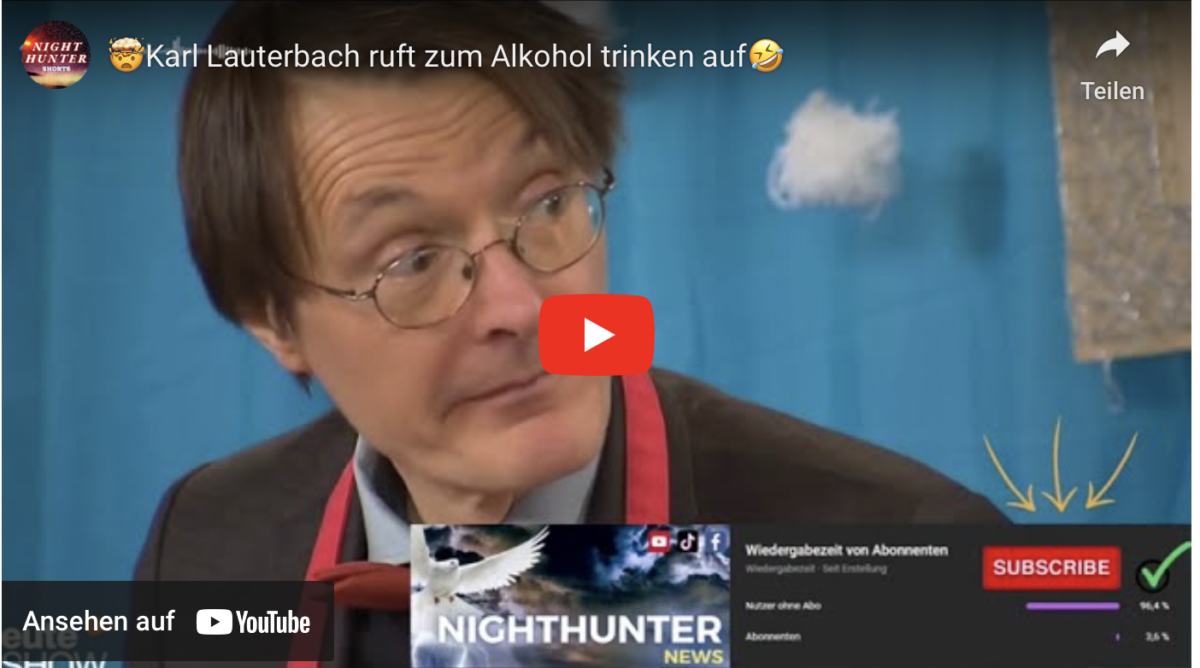 Karl Lauterbach ruft zum Alkohol trinken auf