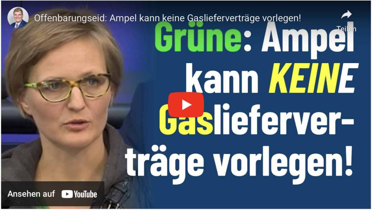 Offenbarungseid: Ampel kann keine Gaslieferverträge vorlegen!