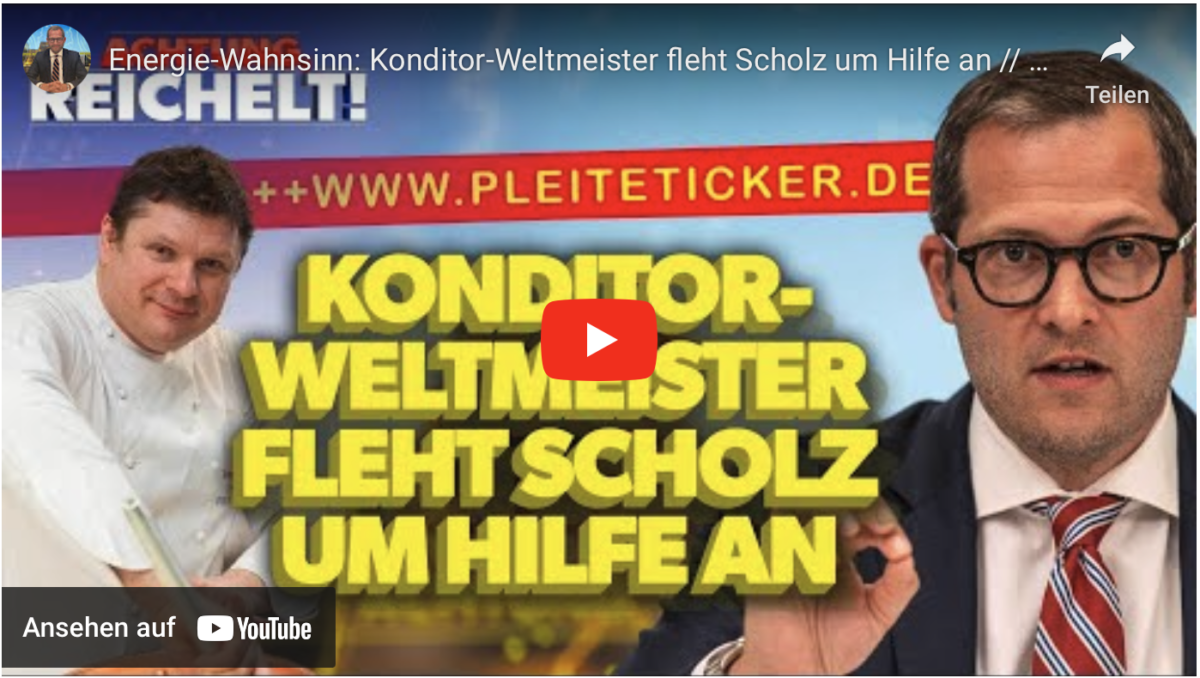 Energie-Wahnsinn: Konditor-Weltmeister fleht Scholz um Hilfe an // www.pleiteticker.de