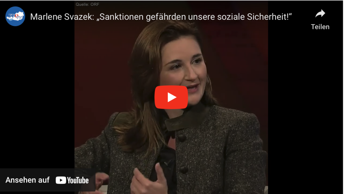 Marlene Svazek: „Sanktionen gefährden unsere soziale Sicherheit!“