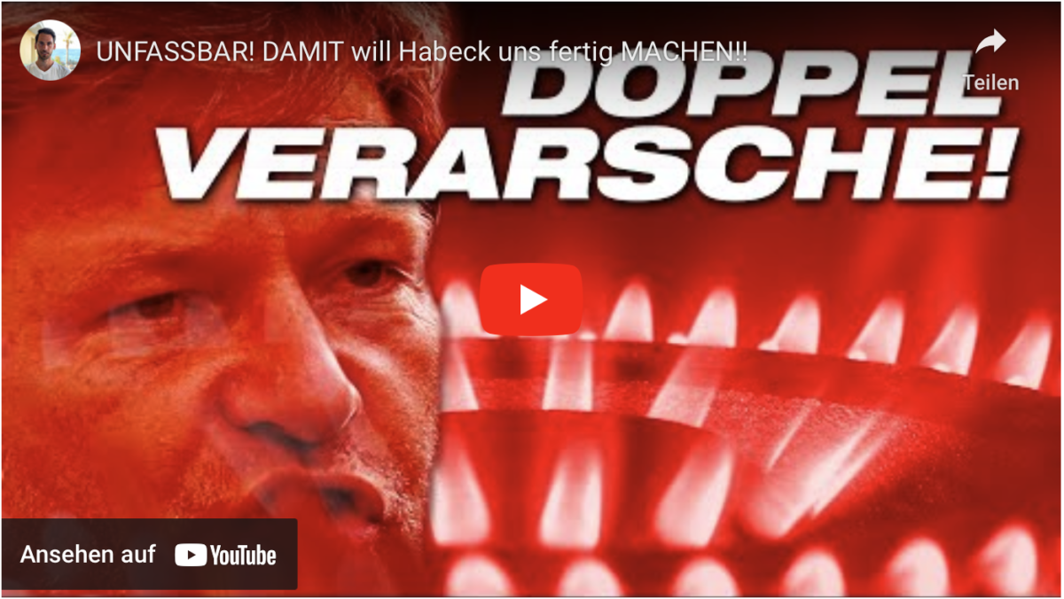UNFASSBAR! DAMIT will Habeck uns fertig MACHEN!!