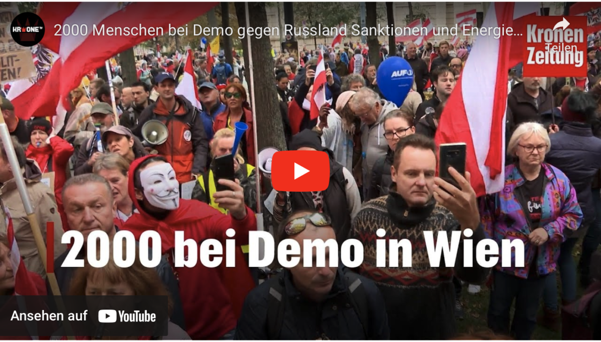 2000 Menschen bei Demo gegen Russland Sanktionen und Energiepreise!