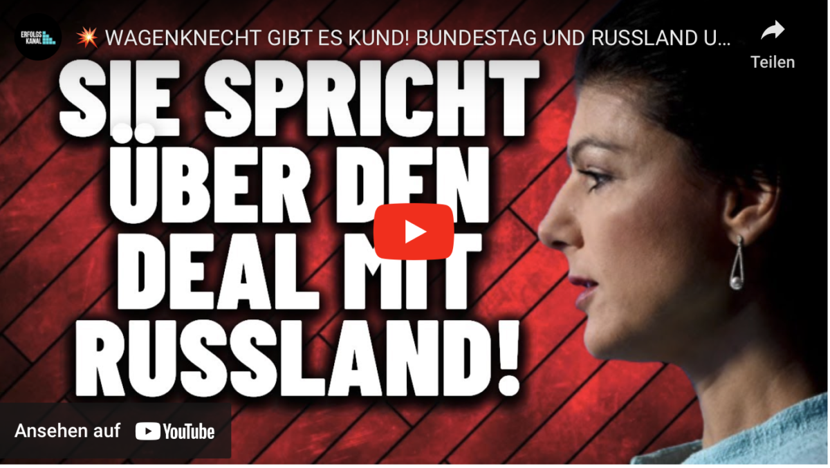 WAGENKNECHT GIBT ES KUND! BUNDESTAG UND RUSSLAND UNTER EINER DECKE!