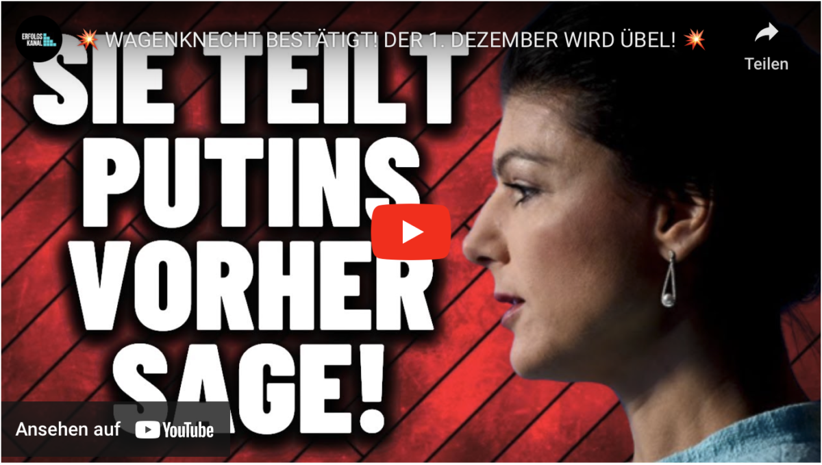 WAGENKNECHT BESTÄTIGT! DER 1. DEZEMBER WIRD ÜBEL!