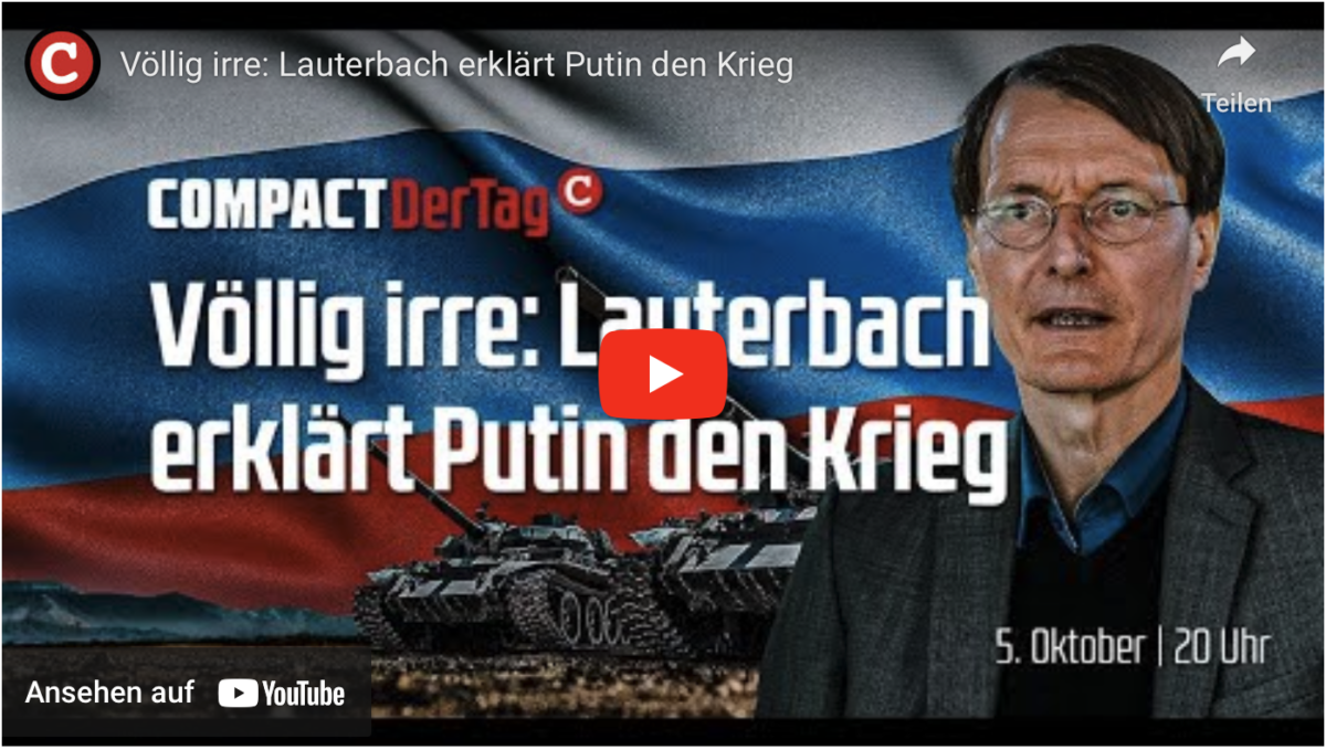 Völlig irre: Lauterbach erklärt Putin den Krieg!