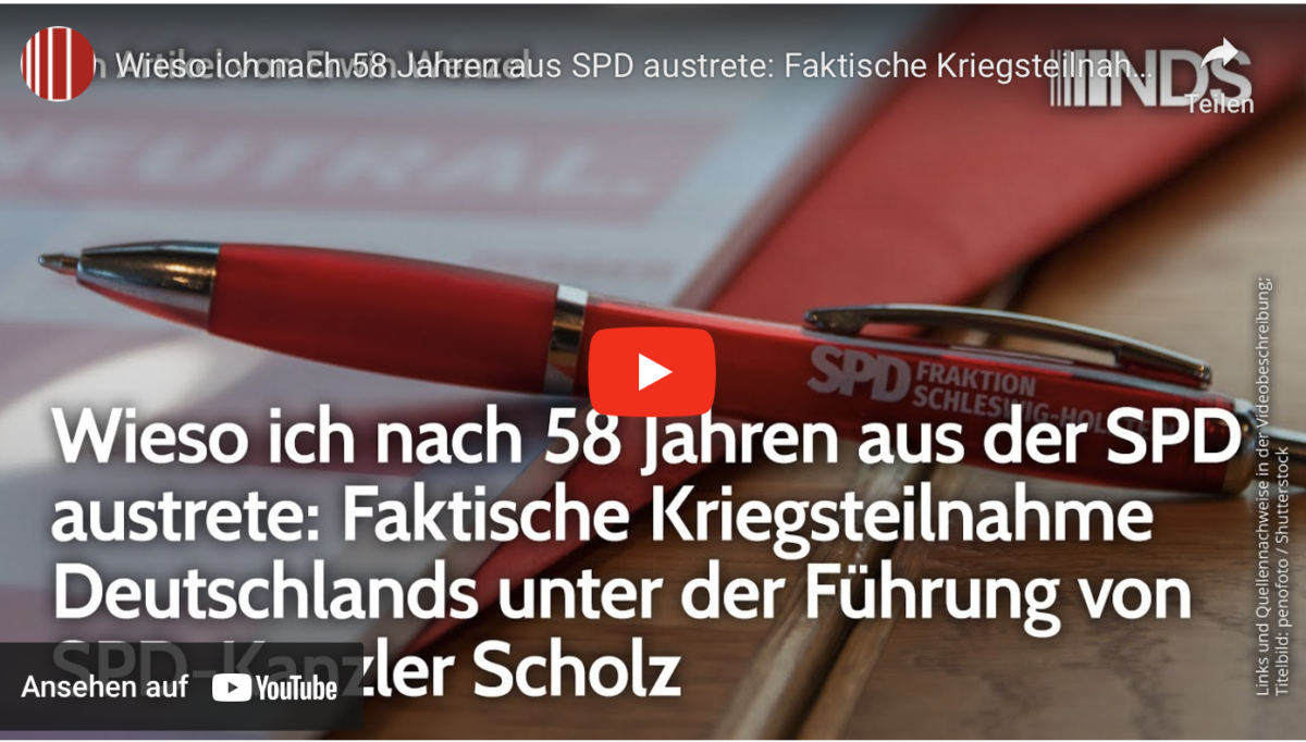 Wieso ich nach 58 Jahren aus SPD austrete: Faktische Kriegsteilnahme DE unter Scholz!