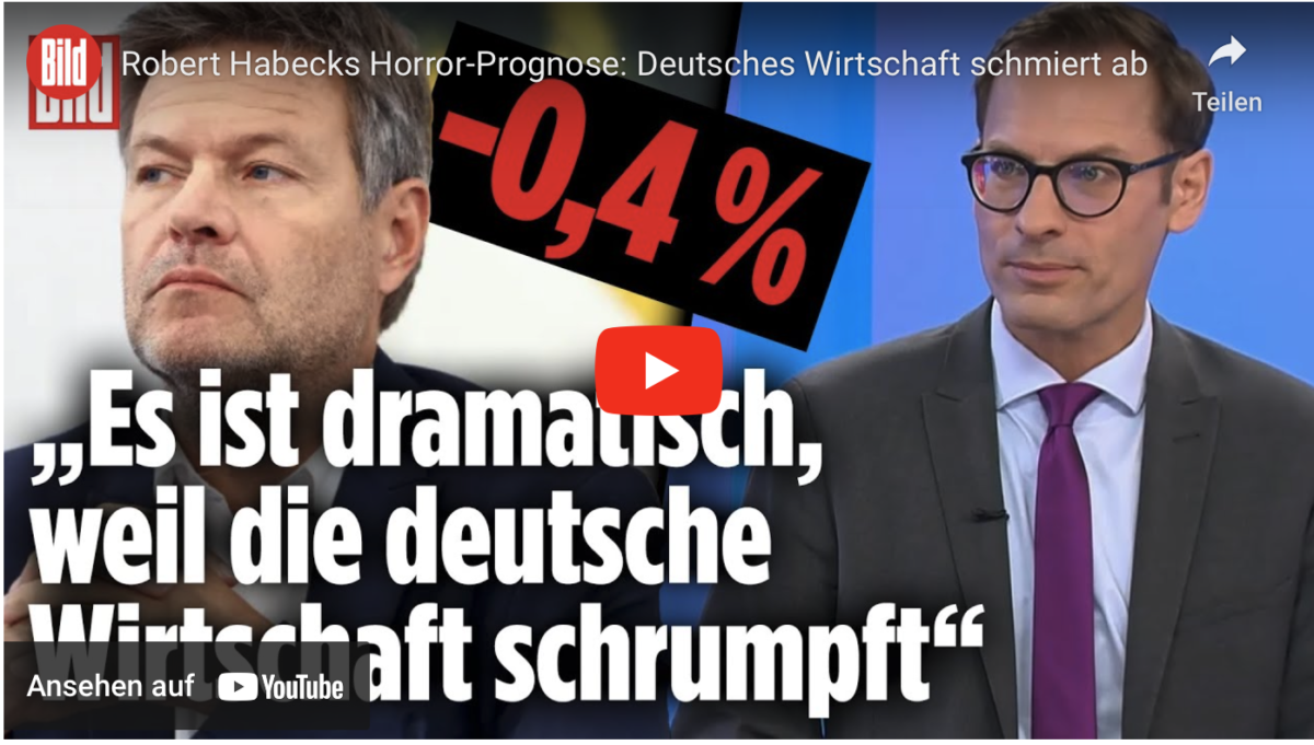 Robert Habecks Horror-Prognose: Deutsches Wirtschaft schmiert ab!