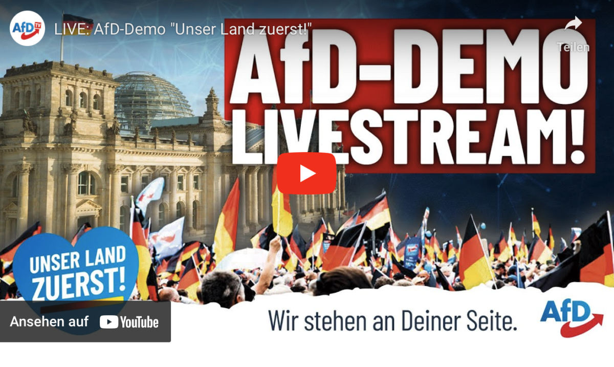 LIVE: AfD-Demo „Unser Land zuerst!“