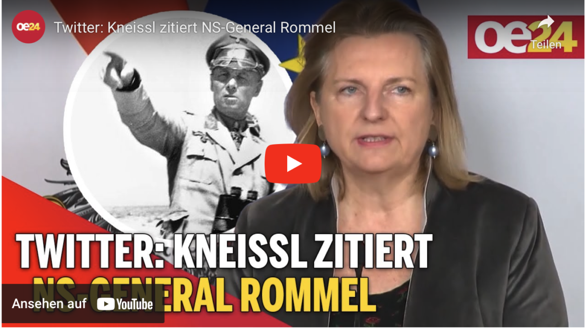 Twitter: Kneissl zitiert NS-General Rommel