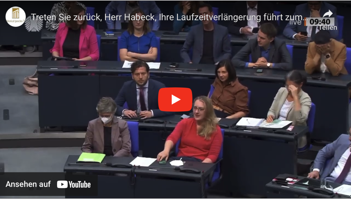 Treten Sie zurück, Herr Habeck, Ihre Laufzeitverlängerung führt zum Supergau unserer Wirtschaft!