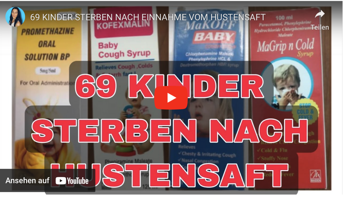 69 KINDER STERBEN NACH EINNAHME VOM HUSTENSAFT