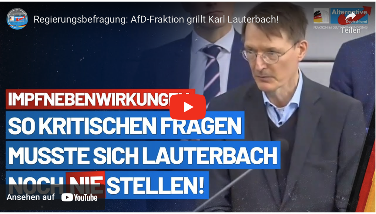 Regierungsbefragung: AfD-Fraktion grillt Karl Lauterbach!