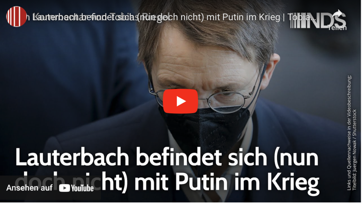 Lauterbach befindet sich (nun doch nicht) mit Putin im Krieg