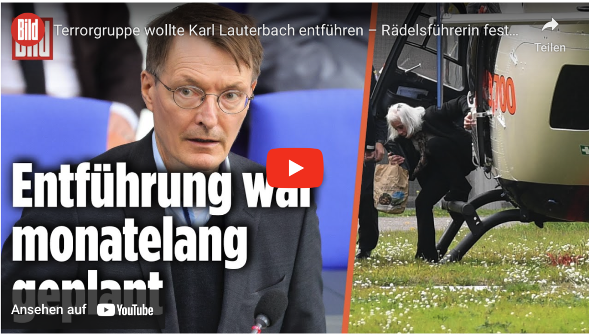 Terrorgruppe wollte Karl Lauterbach entführen – Rädelsführerin festgenommen!