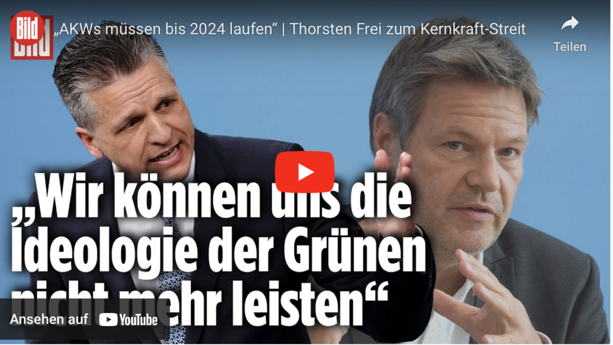 Grünenpolitik können Wir uns nicht mehr leisten! „AKWs müssen bis 2024 laufen“
